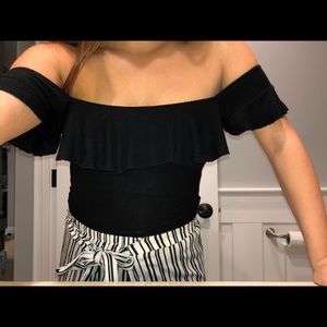 Black off the shoulder top